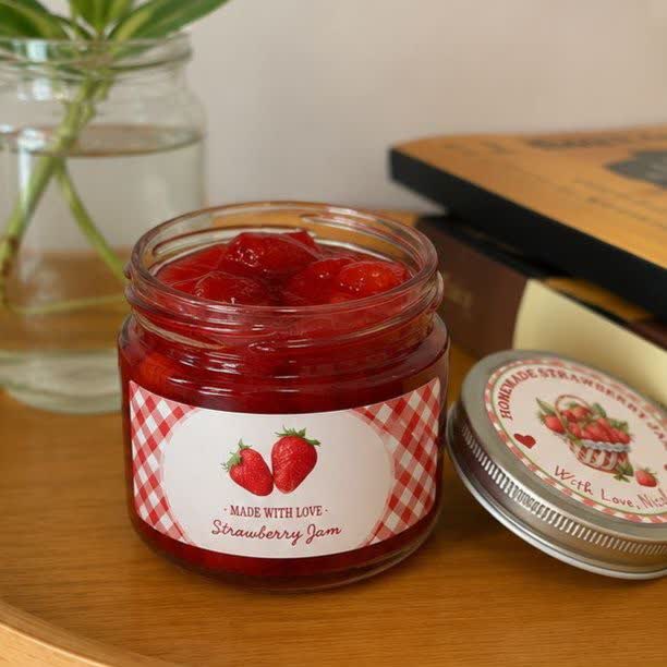 شمع مربای توت فرنگی با اسانس 🍓