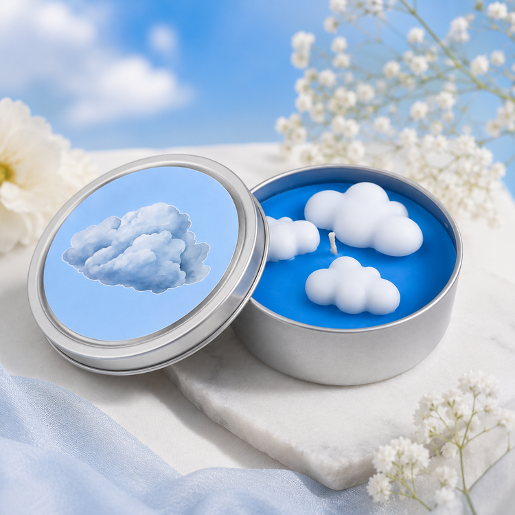 شمع ابری معطر در قوطی فلزی با رایحه دلنشین